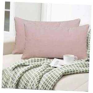 Cotton Velvet Pack of 2 Decorative Velvet Accent Lumbar Throw Pillow Covers, - Picture 1 of 8