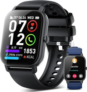 Poounur Smartwatch P66E 1,8" Zegarek Bluetooth, Czarny, Android, 2023 - Zdjęcie 1 z 1