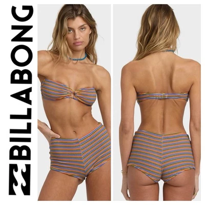 NUEVO CON ETIQUETAS BILLABONG NUEVA TEMPORADA TERRY TIDES BANDEAU TOP Y PANTALONES CORTOS DE SURF (PEQUEÑOS/8) Foto 1 de 4