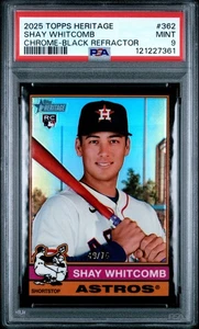 2025 Topps Heritage Shay Whitcomb Chrome-Black Refractor #362 PSA 9 /76 POP 1 - Picture 1 of 2