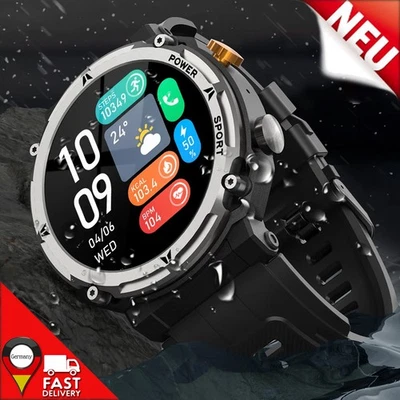 Herren Bluetooth Smartwatch Luxus Watch Fitness Herzfrequenz Pulsuhr Blutdruck - Bild 1 von 4