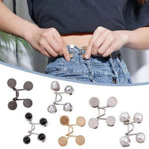 Pearl Jeans Button Pins Pants Snap Fastener Adjustable Buckle, Waist B9E0 - Picture 1 of 29