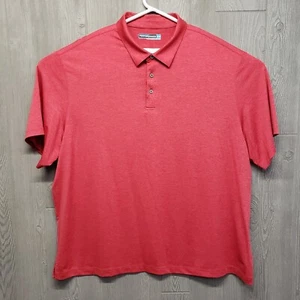 Roundtree & Yorke Shirt Mens 3XB Big Performance Polo Red Heather Stretch Golf - Picture 1 of 9