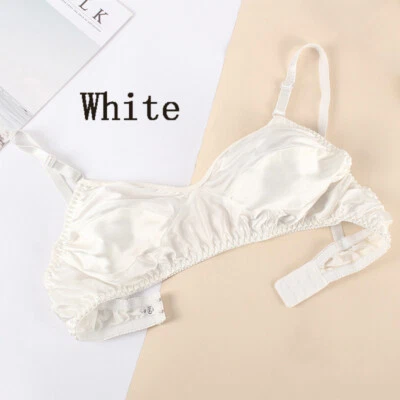 Sujetador de seda satinado brillante para mujer Bralette triángulo ultrafino inalámbrico Prendas para el torso Ropa interior Foto 1 de 4