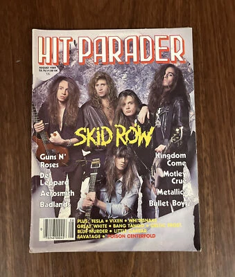 1989 AUGUST HIT PARADER MAGAZINE - SKID ROW FRONT COVER - E 7639 - VG - Image 1 of 4