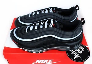 Nike Air Max 97 AM97 Triple Black Sport Red Mini Swoosh UK 5 7 8 9 10 US Neu - Bild 1 von 12