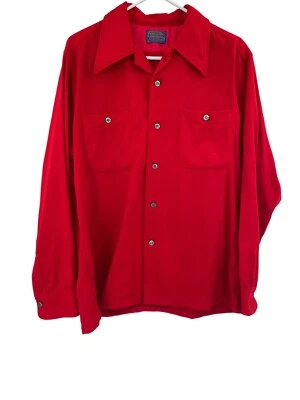 Vintage 1950's/1960's Pendleton Board Shirt Red Wool Flap Pockets size Large USA - Image 1 of 4