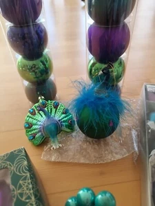 Weihnachtsdekoset PFAU lila,blau,grün Anhänger, Kugeln, Teelichthalter, Advent - Bild 1 von 9