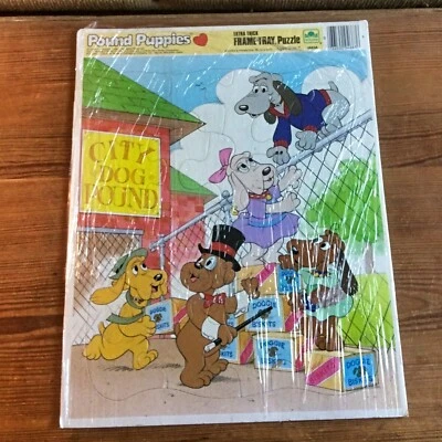 Vintage Pound Puppies Frame-Tray Puzzle Retro Kids Jigsaw Puzzle - Image 1 of 4