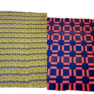 Vintage 60er 70er Psychedelic Patchwork Quilt Queen Wende rot blau grün - Bild 1 von 16