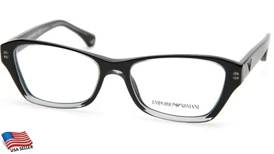 NUEVO Emporio Armani EA 3032 5220 TRANS MARCO DE GAFAS NEGRO 52-16-140 B34mm Foto 1 de 4