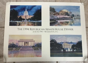 Republican Senate-House Dinner June 14 1994 Vintage Poster Washington DC 18x22 - Picture 1 of 8