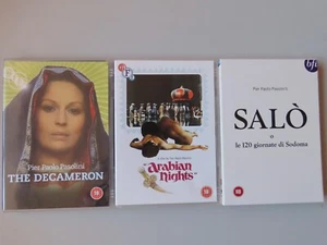 BFI Pier Paolo Pasolini DVD Bundle Arabian Nights The Decameron Salo, Region 2 - Imagen 1 de 5