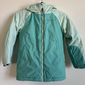 COLUMBIA KIDS' ALPINE ACTION II JACKET - GEYSER HEATHER/SEA ICE Size Small - Picture 1 of 7