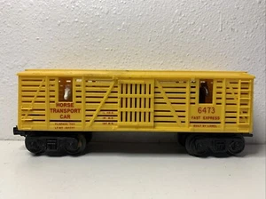 Lionel No. 6473 O Gauge Yellow Horse Transport Car Fast Express - POSTWAR - - Picture 1 of 9