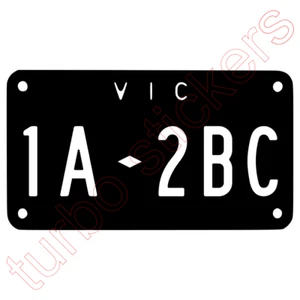NUMBER PLATE CUSTOM VINYL STICKER BLACK WHITE BIKE 180MM x 100MM - Picture 1 of 1