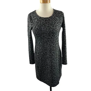 Banana Republic Leopard Print Dress Women's Size 8 Long Sleeve Zip Pullover - Picture 1 of 11