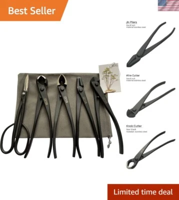 5 件盆景工具套装,刀柄刀具,凹形刀具,线切割机,金钳,Bon... — 第 1/4 张图片