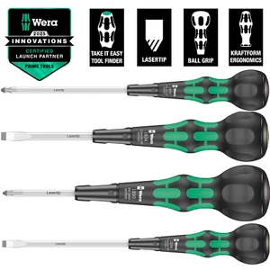 Wera Kraftform Ball-Grip Screwdrivers Phillips Pozi Slotted - Choose - Picture 1 of 8