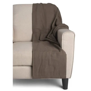 BERKSHIRE WOOL BLANKET Natural Fiber Soft Home Merino Throw Brown Ltweight Warm - Picture 1 of 8