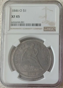 Dólar Liberty Seated 1846-O, NGC XF45, con tonificación - Imagen 1 de 4
