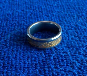 Mens Celtic Dragon Ring Tungsten Carbide Wedding Band Size 7.5 - Picture 1 of 4