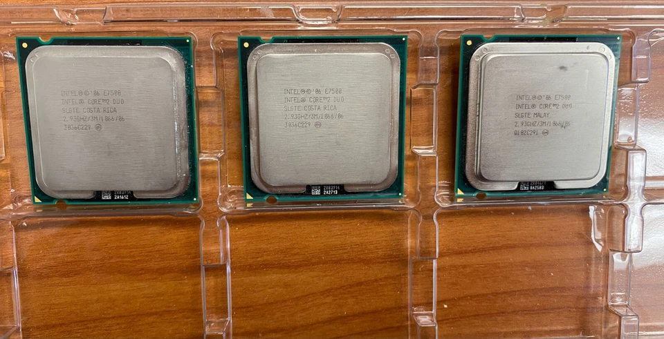 LOTE DE 3 SLGTE Intel Core 2 Duo E7500 2,93 GHz Dual-Core LGA775 CPU Procesadores Foto 1 de 1