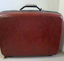 Vintage 60s Samsonite Silhouette Hard Case Suitcase Luggage 22 in Burgundy