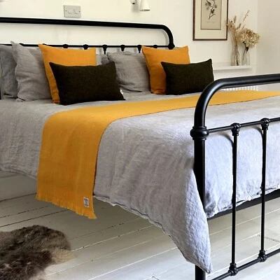 Harris Tweed Mustard Pure Wool Bed Runner Single Double King Super - Image 1 of 2
