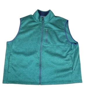 Izod grün durchgehender Reißverschluss ärmellos Brust Reißverschlusstasche türkis Golfweste Weste 3XL - Bild 1 von 8