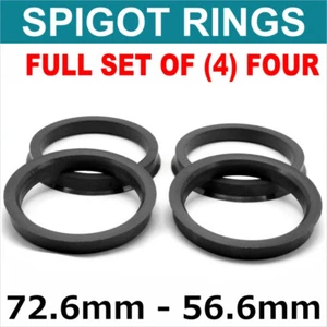 72.6 - 56.6 SPIGOT RINGS SET OF 4 For Alloy Wheel Hub Centric wheel spacer - Picture 1 of 5