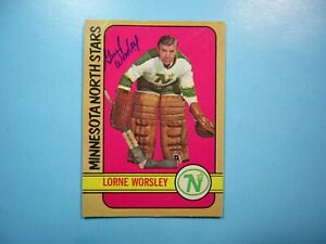 1972/73 O-PEE-CHEE NHL HOCKEY CARD #28 LORNE GUMP WORSLEY VG+ AUTO AUTOGRAPH OPC