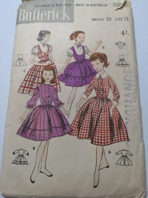 1950s Vintage  Butterick 4 Dresses & Blouse Pattern  8255 Size 12 - Image 1 of 3