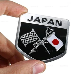 Japan Japanese Flag Shield Logo Metal Emblem Car Badge Decal Sticker Accessories - Picture 1 of 11