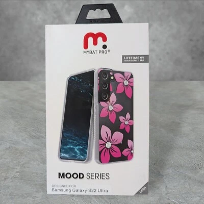 Mybat Pro Mood Series Case For Samsung Galaxy S22 Ultra - Pink Flowers T4 - Image 1 of 3