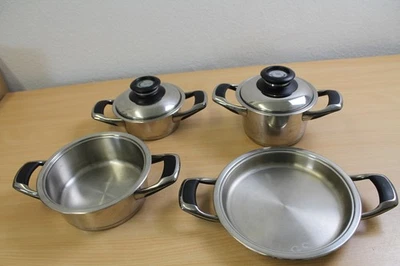 4x AMC  Starline Kochtopf Topf Pfanne mit Deckel - Bild 1 von 4