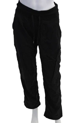 Pantalones de chándal Lululemon negros con cordón de nailon elastano talla 4 para mujer Foto 1 de 4