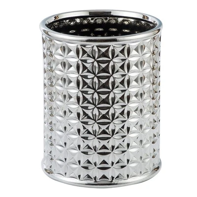 Silver Trash Can, Round Wastebasket, Garbage Receptacle Small Bin for Bathroo... - Image 1 of 4