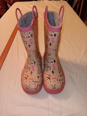 Western Chief Forest 涂鸦霜 防水 雪地靴 有内衬 女孩 尺寸 1 粉红色 — 第 1/4 张图片