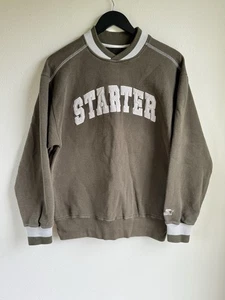 Vintage Starter Herren Sweatshirt Medium Grün Spell Out Logo Crewneck 90s Stickerei - Bild 1 von 14