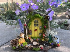 Porta fata tempo del raccolto, giardino in miniatura, porta fata in legno, mobili fata - Foto 1 di 8
