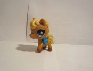 LITTLEST PET SHOP PONY HORSE # 840 TAN BROWN BLUE Paint Splatter EYES & Saddle - Picture 1 of 3