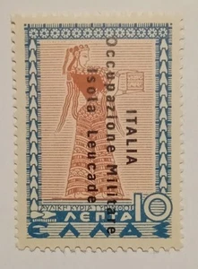 OCCUPAZIONE MILITARE ISOLA LEUCADE 1941 FRANCOBOLLO GRECIA MITOLOGICA VEDI... - Foto 1 di 2