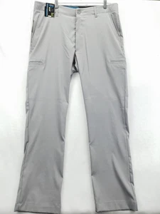 NEW Roundtree & Yorke Pants Men 38x34 Gray Performance Classic Fit Stretch Cargo - Picture 1 of 14