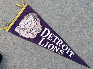Vintage raro viola Detroit Lions full size calcio pennant NFL - senza fori di attacco - Foto 1 di 5