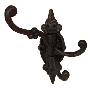 Gancho perchero gancho para toallas gancho de pared casa de campo fundición giratorio negro-marrón - Imagen 1 de 6