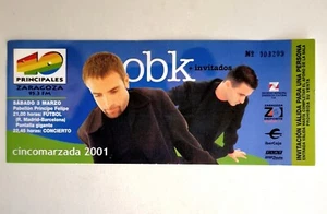 ENTRADA CONCIERTO OBK 40 PRINCIPALES 2001 - Imagen 1 de 1