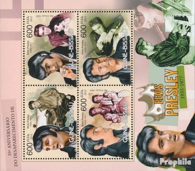 Estampillas Guinea-Bissau 2012 Mi 5967-5970 Hoja (completa. edición) MNH 2012 Elvis Foto 1 de 1