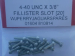 4-40 X 3/8" UNC FILLISTER HEAD SLOT SCREWS UCS311/3 x 20 - Picture 1 of 2