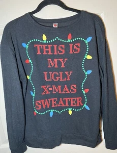 Maglione This Is My Ugly Xmas maglione nero Holiday Junior taglia 7-9 - Foto 1 di 6